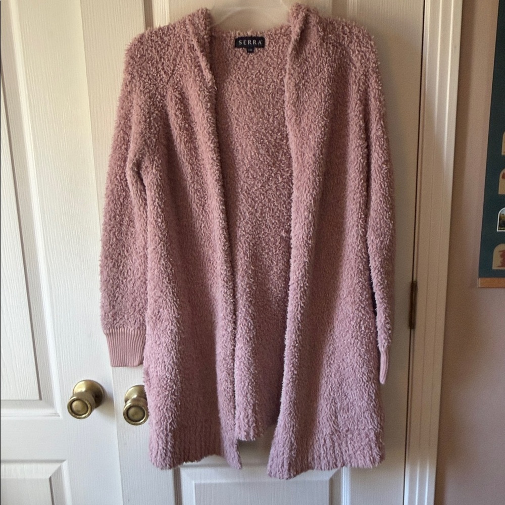 Serra Plush Pink Fleece Cardigan